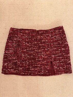 House of Harlow 1960 Burgundy Tweed Mini Skirt
